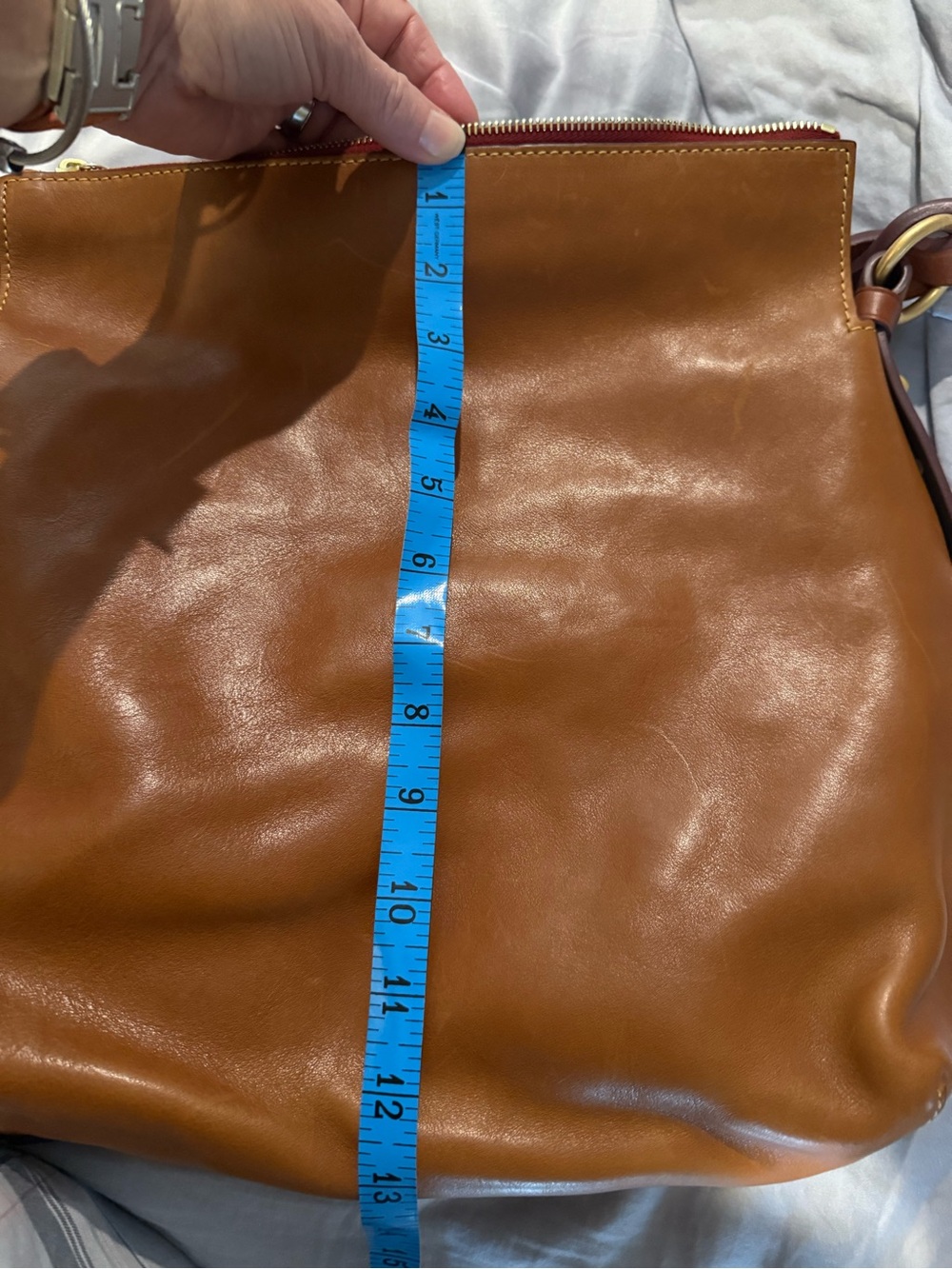 Dooney & Bourke Cognac and Dark Brown Leather Shoulder Hobo - Picture 9 of 10
